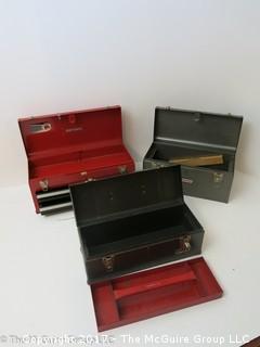 3 metal tool boxes