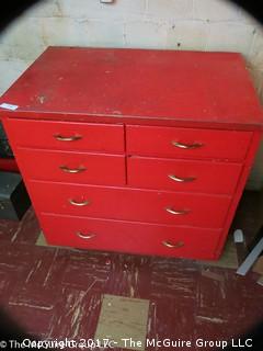 6 drawer wooden cabinet; 37W x 24 1/2D x 36T 