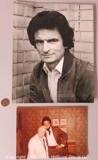 Photo: Print: Historical: Jerzy Kozinski 1979 B&W publicity photo and color personal photos with SIGNED correspondence 