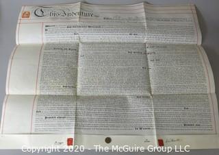 Collectible: Paper: Historical: Legal: 1888 Lease in Newport, Wales, England w/ tax stamp and wax seal and signature of Tom Westicott