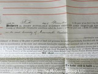 Collectible: Paper: Historical: Legal: 1888 Lease in Newport, Wales, England w/ tax stamp and wax seal and signature of Tom Westicott