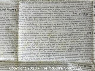 Collectible: Paper: Historical: Legal: 1888 Lease in Newport, Wales, England w/ tax stamp and wax seal and signature of Tom Westicott