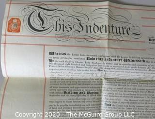 Collectible: Paper: Historical: Legal: 1888 Lease in Newport, Wales, England w/ tax stamp and wax seal and signature of Tom Westicott