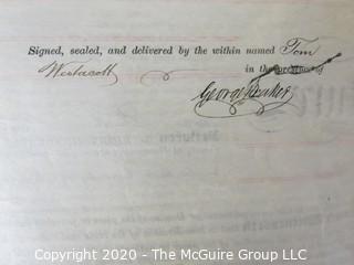 Collectible: Paper: Historical: Legal: 1888 Lease in Newport, Wales, England w/ tax stamp and wax seal and signature of Tom Westicott