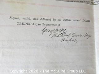 Collectible: Paper: Historical: Legal: 1888 Lease in Newport, Wales, England w/ tax stamp and wax seal and signature of Tom Westicott