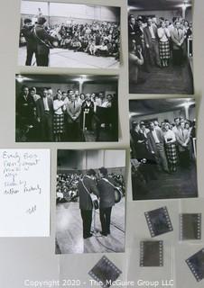 5 Black and White Photo Prints & 35mm Negatives of Everely Brothers in Concert by Rickerby.  Measure approximately 4" x 6".