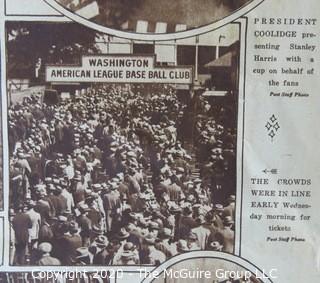 Collectible: Historical Newspaper. Washington Post 1924 with Pennant Winning Senators Baseball Team. 