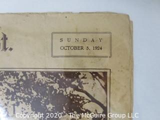 Collectible: Historical Newspaper. Washington Post 1924 with Pennant Winning Senators Baseball Team. 