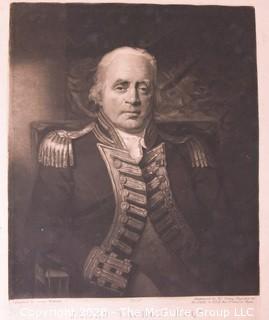 Art: Prints: Engraving: 1806 print of British Admiral James Vason Esq. 