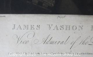 Art: Prints: Engraving: 1806 print of British Admiral James Vason Esq. 