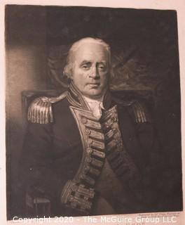 Art: Prints: Engraving: 1806 print of British Admiral James Vason Esq. 