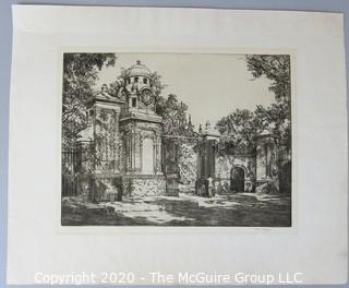 Black & White Lithograph Signed by Artist. Measures approximately 14" X 11 1/2". 