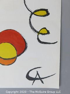 Art: Abstract: Original Offset Lithograph Print by Alexander Calder, Title "Spirals, 1970"; 12"  by  15"  folded