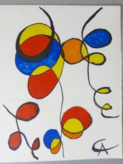 Art: Abstract: Original Offset Lithograph Print by Alexander Calder, Title "Spirals, 1970"; 12"  by  15"  folded