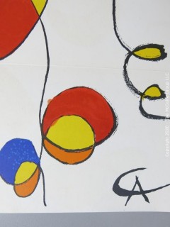 Art: Abstract: Original Offset Lithograph Print by Alexander Calder, Title "Spirals, 1970"; 12"  by  15"  folded