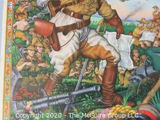 Color Double Sided Print on Paper of 1931 art posters by Arthur Szyk. Measures approximately 10" x 14".