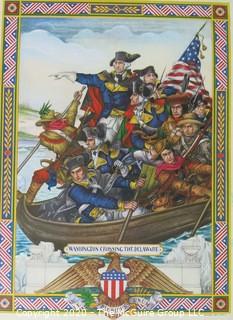 Color Double Sided Print on Paper of 1931 art posters by Arthur Szyk. Measures approximately 10" x 14".