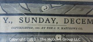 1902 Print of Buffalo NY in Decemver.  Measures approximately 22" X 18" with mat. Small tear near edge. 