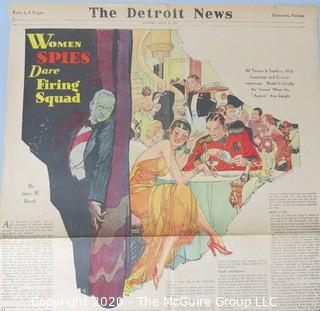 Collectible: Art: Paper: Newsprint: Detroit News July 1932  WWII Spying 