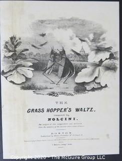 Art: Print: Music sheet?: The Grasshopper's Watlz.