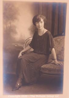 Photo: Print: Americana: sepia print of lady sitting