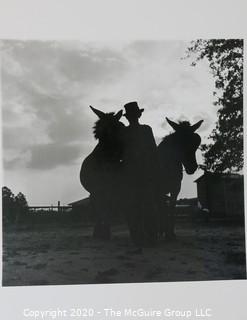 Photo: Print: Historical: not credited - farmer w/ horses in silhouette.  Measures approximately 14" x 11". 