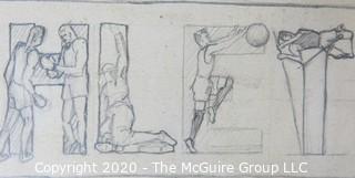 Art: Original: by Ralph H Stimson - Athletics theme.  Measures approximately 14" x 11". 