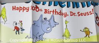 Collectible: Art: Paper: Historical: 1977 art poster on Dr. Seuss Centennial.  Measures approximately 42" x 22". 