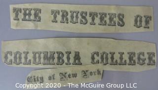 Collectible: Paper: Historical: 1880's Columbia Law School ephemera 