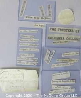 Collectible: Paper: Historical: 1880's Columbia Law School ephemera 