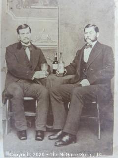 Cartes-de-Visite CDV Antique Cabinet Photo Card - Two Men Having a Drink