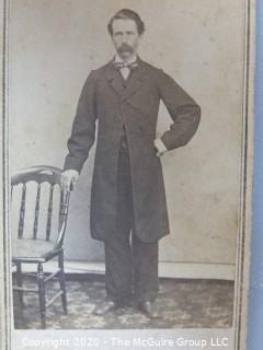 Cartes-de-Visite CDV Antique Cabinet Photo Card - Man Standing next to Chair -
Photographer O. C. Knox Massachusetts.