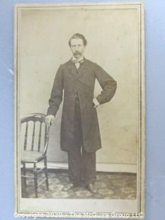 Cartes-de-Visite CDV Antique Cabinet Photo Card - Man Standing next to Chair -
Photographer O. C. Knox Massachusetts.