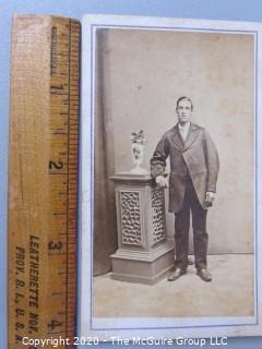 Cartes-de-Visite CDV Antique Cabinet Photo Card - Gentleman next to Column -
Royal Photographic Studio, Waterford