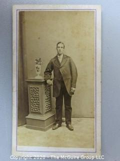 Cartes-de-Visite CDV Antique Cabinet Photo Card - Gentleman next to Column -
Royal Photographic Studio, Waterford