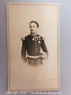 Cartes-de-Visite CDV Antique Cabinet Photo Card - Officer in Uniform