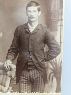 Cartes-de-Visite CDV Antique Cabinet Photo Card - Man Standing Next to Chair