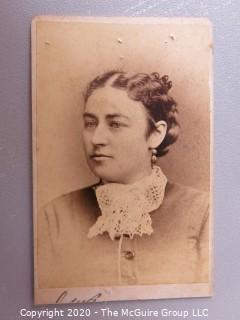 Cartes-de-Visite CDV Antique Cabinet Photo Card - Woman with Lace Collar -
Photographer C. M. Bell Artist, Washington DC 