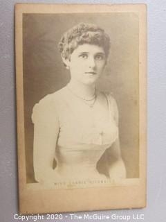 Cartes-de-Visite CDV Antique Cabinet Photo Card - Young Woman Identified as Miss Connie Gilchrist