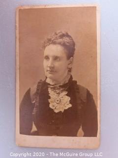 Cartes-de-Visite CDV Antique Cabinet Photo Card - Woman Identified as Aunt Estelle Rogers -
Photographer D French.