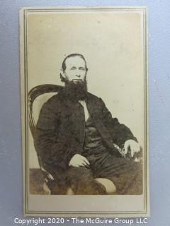 Cartes-de-Visite CDV Antique Cabinet Photo Card - Man with Beard,  From A. E. Alden's Photograph Rooms 