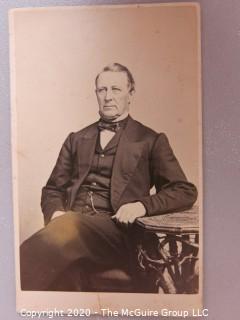 Cartes-de-Visite CDV Antique Cabinet Photo Card - Man Seated at Table -
Photographer C. Cole's Roxbury, Mass. 