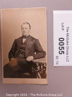 Cartes-de-Visite CDV Antique Cabinet Photo Card - Man Seated at Table -
Photographer C. Cole's Roxbury, Mass. 