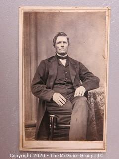 Cartes-de-Visite CDV Antique Cabinet Photo Card -
Seated Gentleman, With Two Stamps. 