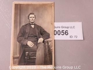 Cartes-de-Visite CDV Antique Cabinet Photo Card -
Seated Gentleman, With Two Stamps. 