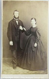 Cartes-de-Visite CDV Antique Cabinet Photo Card - Husband and Wife, From A. G. Myers, Mechanicsburg, PA, with Stamp.  