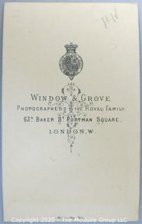 Cartes-de-Visite CDV Antique Cabinet Photo Card - Lady Reading Book, From Window & Grove, Photographer to the Royal Family, Baker St, London,  