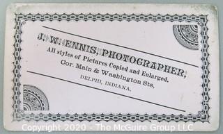 Cartes-de-Visite CDV Antique Cabinet Photo Card - Older Gentleman, From J. W. Ennis, Photographer, Delphi Indiana. 