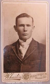 Cartes-de-Visite CDV Antique Cabinet Photo Card - Gentleman, From Wharton Portraits, Raleigh, NC. 