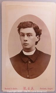 Cartes-de-Visite CDV Antique Cabinet Photo Card - Clergyman, From Buchtel & Stolte, Photographers, Portland, Oregon. 